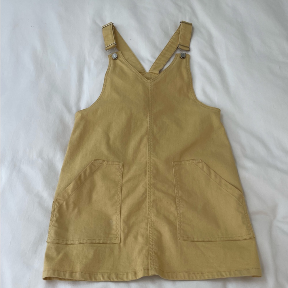 Lefties Yellow Overall Dress, S